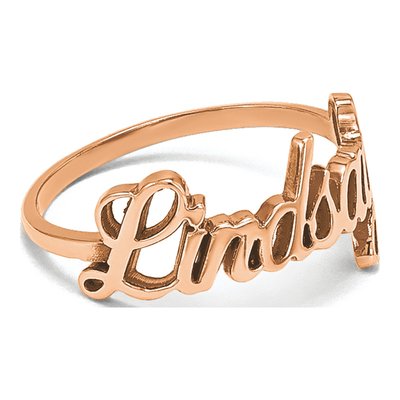 14K Rose Gold Personalized Ring – view 3