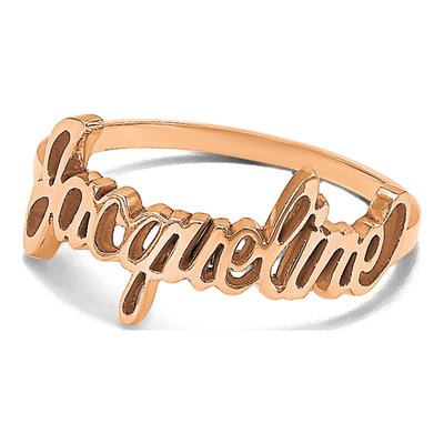14K Rose Gold Personalized Ring – view 4