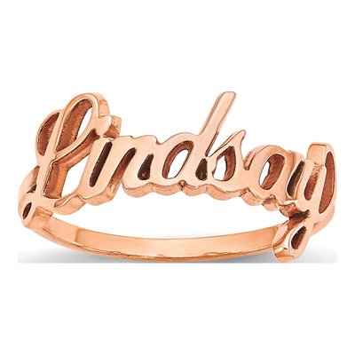 14K Rose Gold Personalized Ring