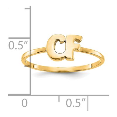 Gold-Plated Sterling Silver Double Initial Script or Block Font Ring – view 5