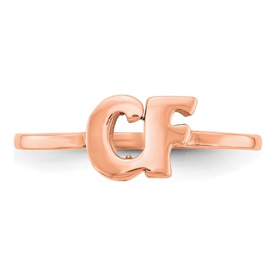 14K Rose Gold Personalized Double Initial Ring – view 4