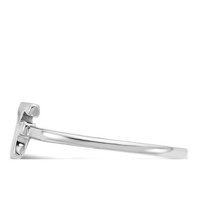 Sterling Silver Double Initial Script or Block Font Ring – view 3