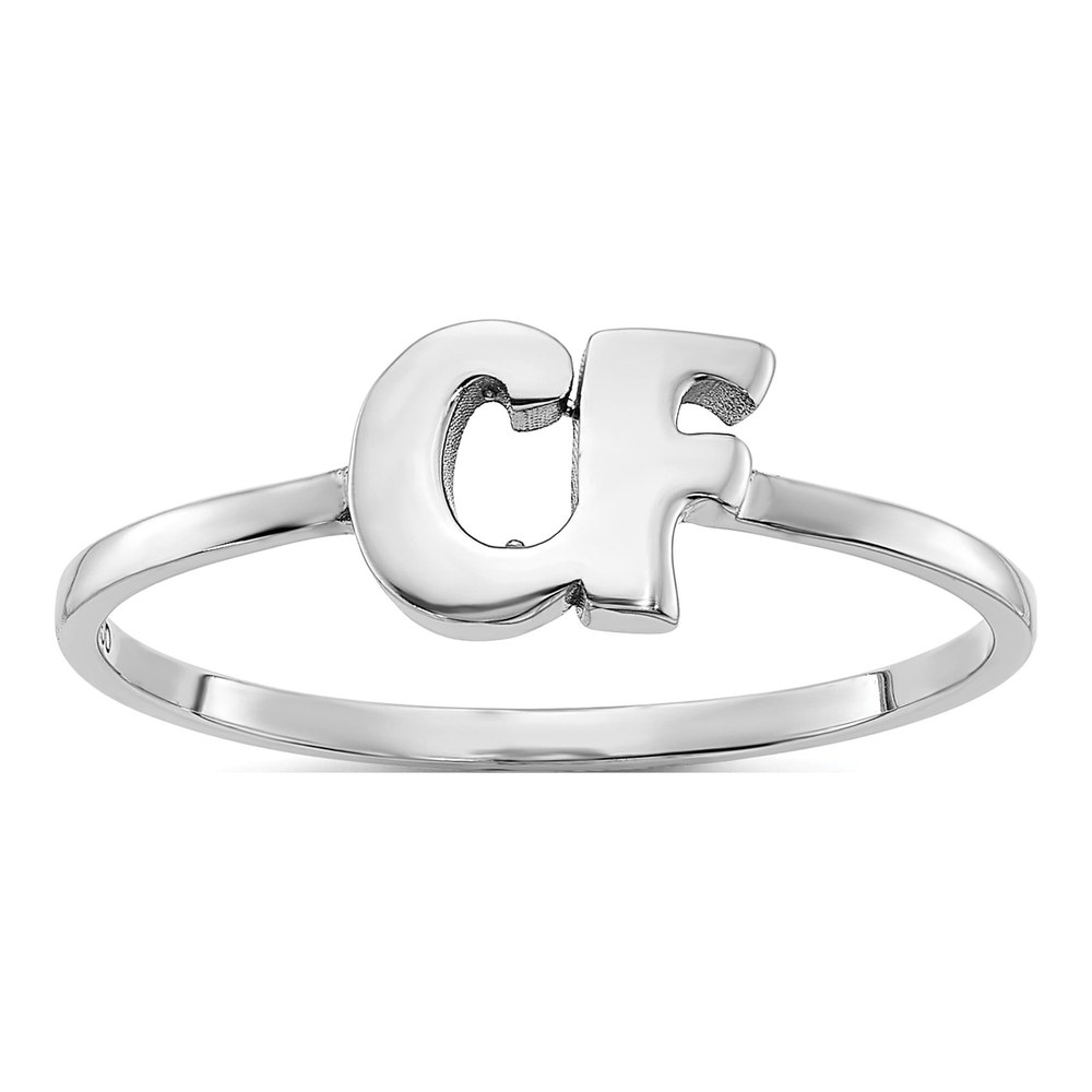 Sterling Silver Double Initial Script or Block Font Ring