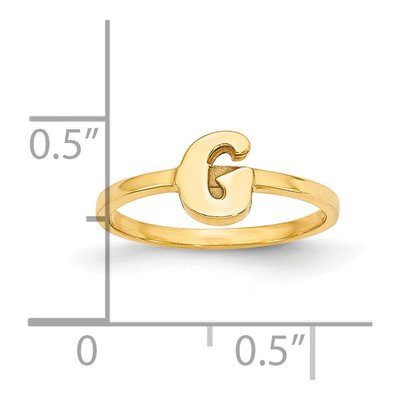 Gold-Plated Sterling Silver Initial Script or Block Font Ring – view 6