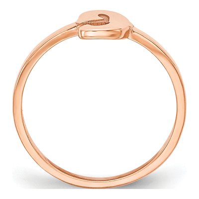 14K Rose Gold Initial Script or Block Font Ring – view 2