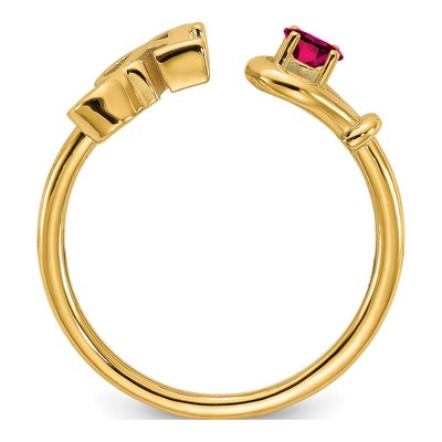Gold-Plated Sterling Silver Birthstone Letter A Ring – view 2