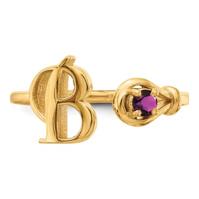 Gold-Plated Sterling Silver Initial B Ring – view 4
