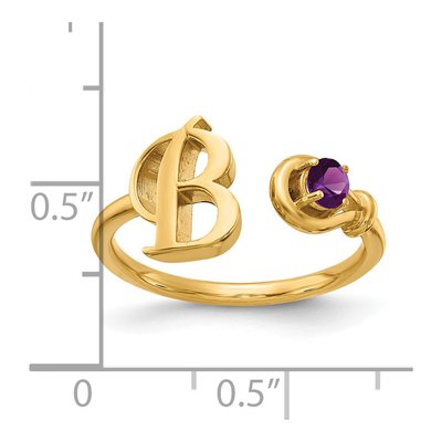 Gold-Plated Sterling Silver Initial B Ring – view 5