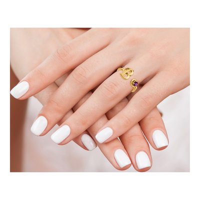Gold-Plated Sterling Silver Initial B Ring – view 6
