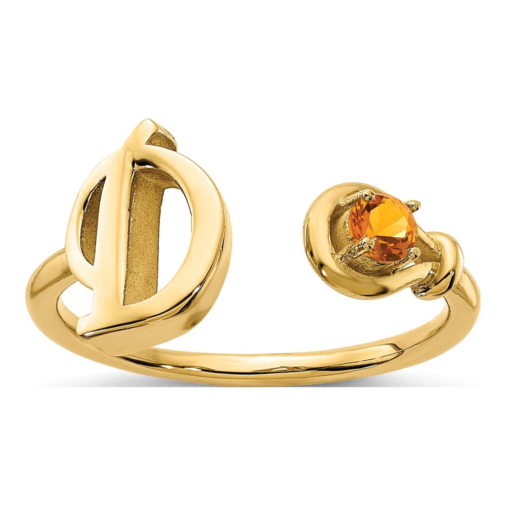 Gold-Plated Sterling Silver Personalized Letter D Ring