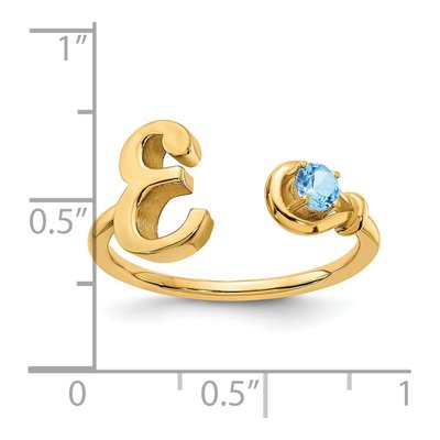 Gold-Plated Sterling Silver Birthstone Letter E Ring – view 6