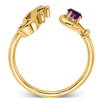 Gold-Plated Sterling Silver Personalized Letter F Ring – view 2