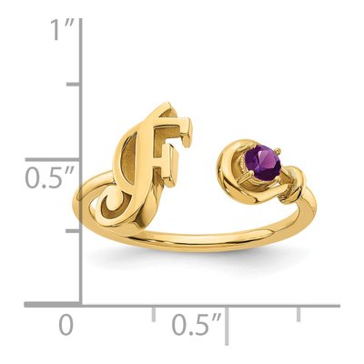 Gold-Plated Sterling Silver Personalized Letter F Ring – view 6