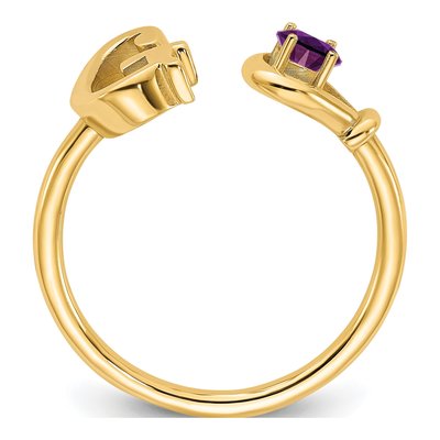 Gold-Plated Sterling Silver Birthstone Letter G Ring – view 2