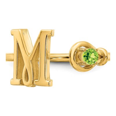 Gold-Plated Sterling Silver Birthstone Letter M Ring – view 4