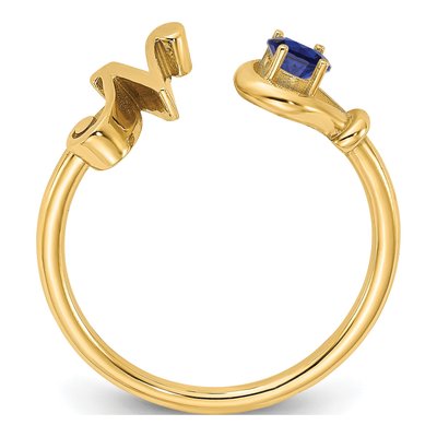 Gold-Plated Sterling Silver Letter N Ring – view 2