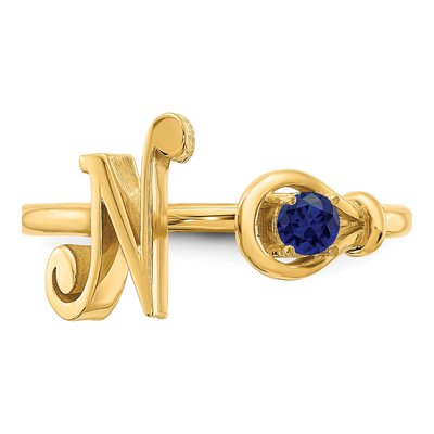 Gold-Plated Sterling Silver Letter N Ring – view 4
