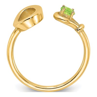 Gold-Plated Sterling Silver Birthstone Letter O Ring – view 2