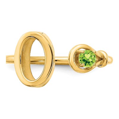 Gold-Plated Sterling Silver Birthstone Letter O Ring – view 4