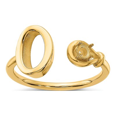 Gold-Plated Sterling Silver Birthstone Letter O Ring – view 5