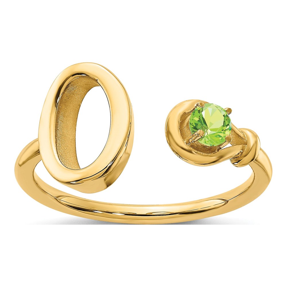 Gold-Plated Sterling Silver Birthstone Letter O Ring