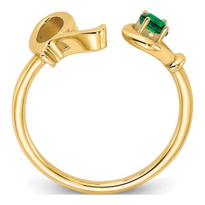 Gold-Plated Sterling Silver Letter Q Ring – view 2