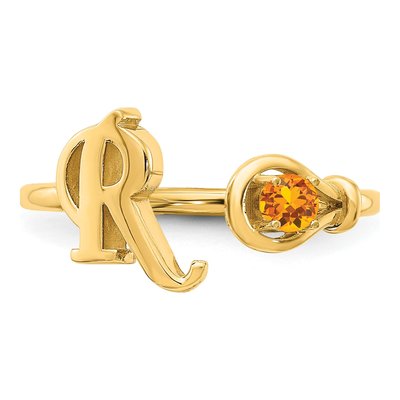 Gold-Plated Sterling Silver Letter R Ring – view 4