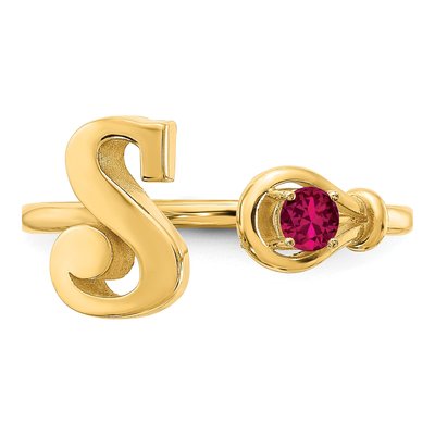 Gold-Plated Sterling Silver Letter S Ring – view 4
