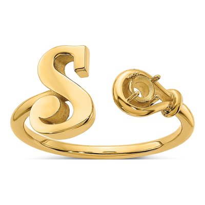 Gold-Plated Sterling Silver Letter S Ring – view 5