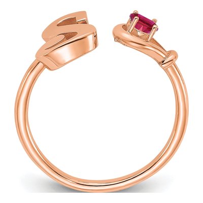 Rose Gold-Plated Sterling Silver Rose-Gold Birthstone Letter S Ring – view 2