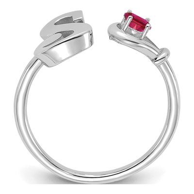Sterling Silver Birthstone Letter S Ring – view 2