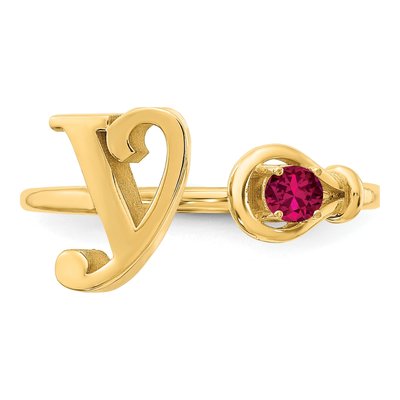 14K Yellow Gold Letter S Ring – view 4