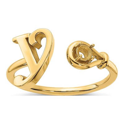 14K Yellow Gold Letter S Ring – view 5