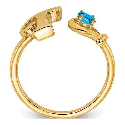 Gold-Plated Sterling Silver Letter T Ring – view 2