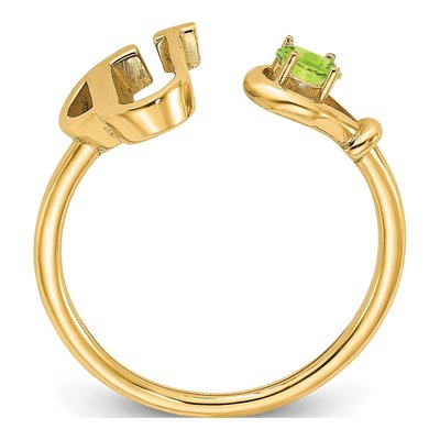 Gold-Plated Sterling Silver Letter U Ring – view 2