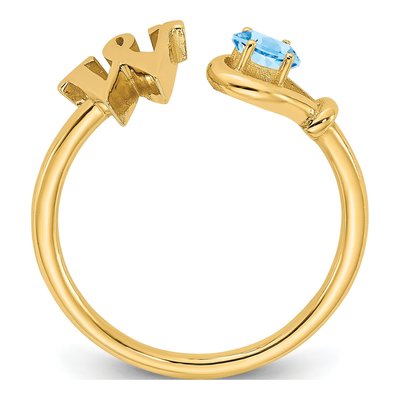 Gold-Plated Sterling Silver Letter W Ring – view 2