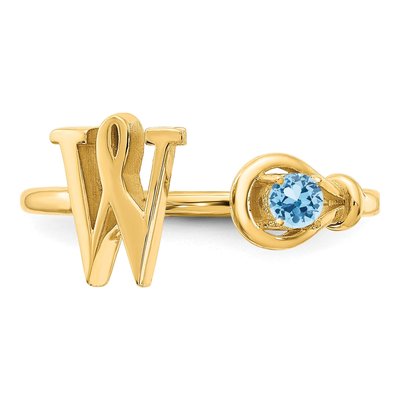 Gold-Plated Sterling Silver Letter W Ring – view 4