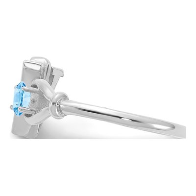 Sterling Silver Birthstone Letter W Ring – view 4