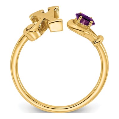 Gold-Plated Sterling Silver Letter X Ring – view 2