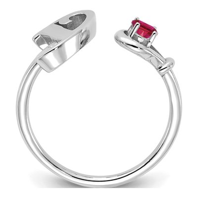 Sterling Silver Birthstone Letter Y Ring – view 2
