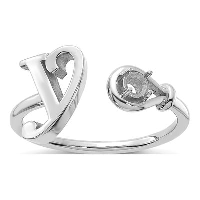 Sterling Silver Birthstone Letter Y Ring – view 3