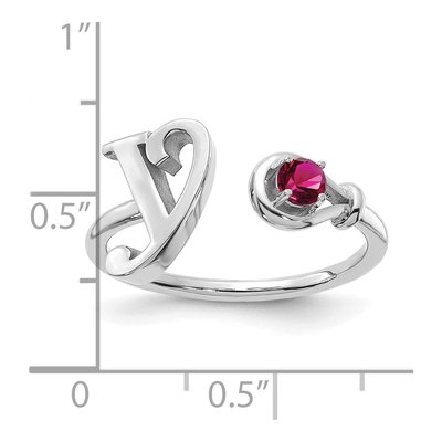 Sterling Silver Birthstone Letter Y Ring – view 7