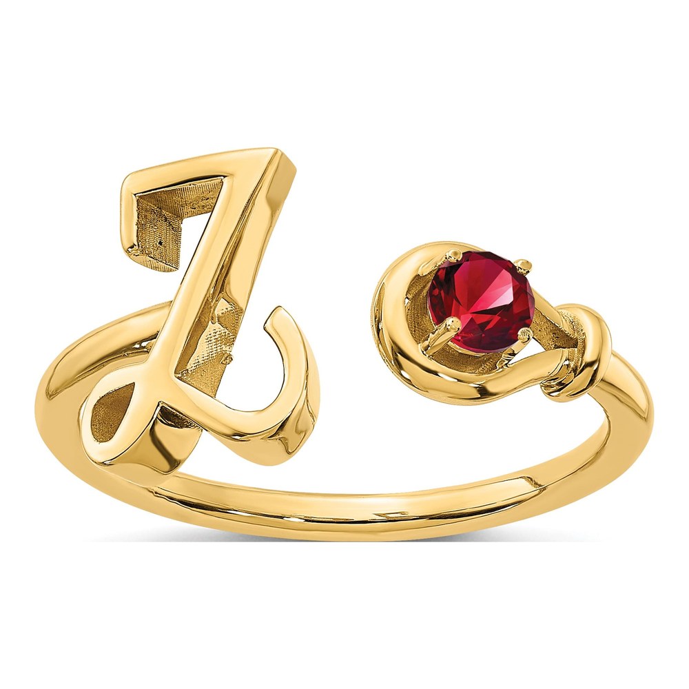 Gold-Plated Sterling Silver Letter Z Ring