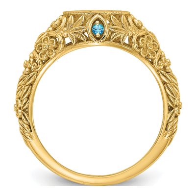 Gold-Plated Sterling Silver Personalized Filigree Monogram Ring – view 2