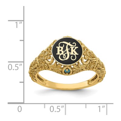 Gold-Plated Sterling Silver Personalized Filigree Monogram Ring – view 5