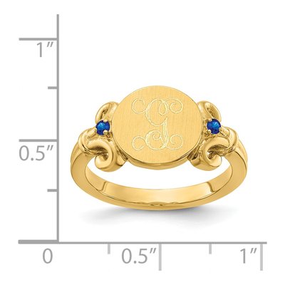 Gold-Plated Sterling Silver Fancy Initial Signet Ring – view 5