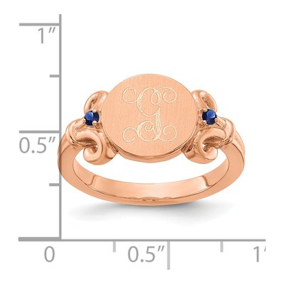 14K Rose Gold Crystal Personalized Initial Birthstone Ring – view 5
