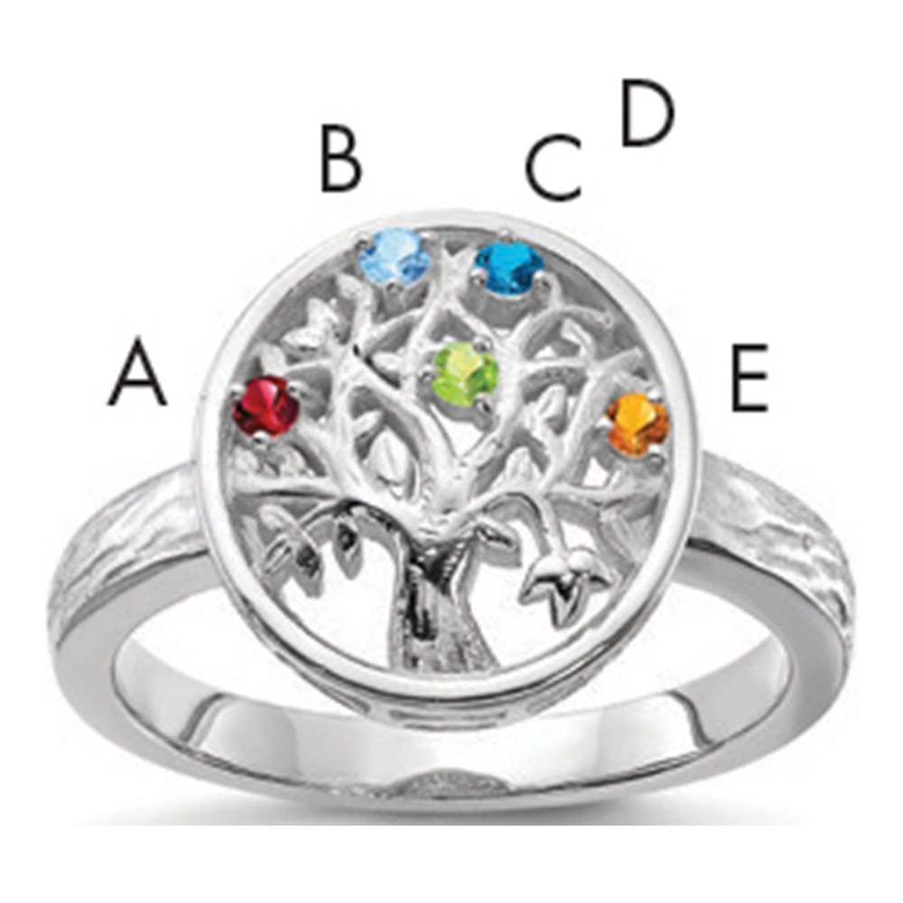 Sterling Silver Personalized Tree Family Ring