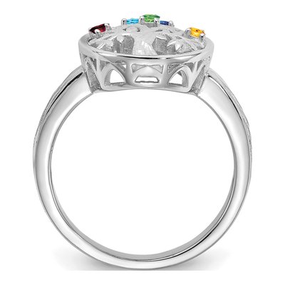 14K White Gold Tree Family Ring – view 2