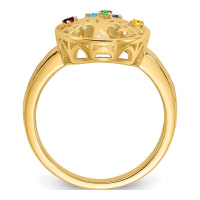 14K Yellow Gold Tree Family Ring – view 2